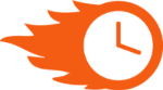 Orangefarbene Uhr